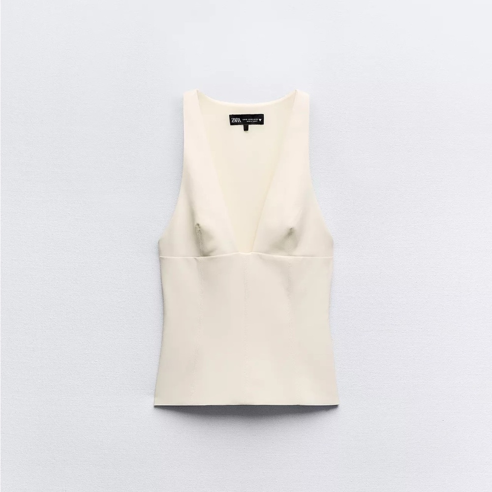 Zara Elegant Cream Tank Top